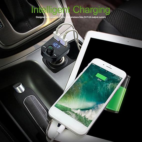 Trasmisor FM receptor cargador bluetooth